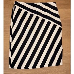 Banana Republic womens abstract black & white striped pencil skirt size 10